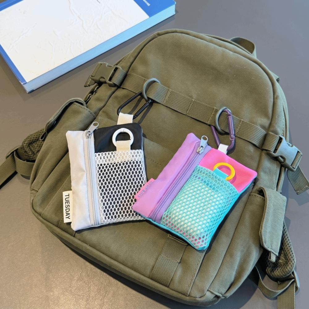 Minimalist Design Earphone Bag Zipper Key Pouch Practical Mini Canvas Pouch  Storage Use