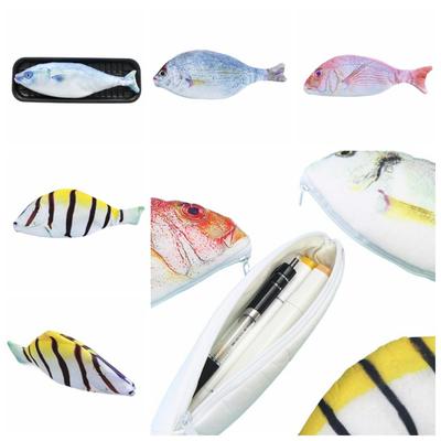 Storage Bag Simulation Fish Pencil Case Portable Pencil Bags Pen Storage Bag  Kids Gifts