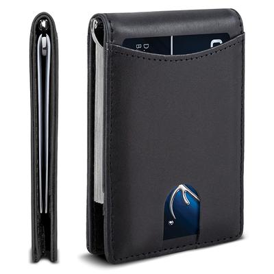 Portofel Multifuncțional din Piele Naturală pentru Bărbați cu Blocare RFID, Etui ID, Portofel Premium cu Clips pentru Bancnote cu Protecție Antimagnetică