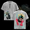 Hot Anime My Hero Academia Midoriya Izuku Print T-shirt Men Women Clothing Cotton Tshirt Retro Washed T Shirt Harajuku Male Tops
