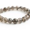 Black Smoky Rutilated Quartz Bracelet Tourmaline in 16cm Wrist Limited Natural Power Prayer Good Luck Feng Shui [Eigado] (Black Quartz) 8.5mm Stone,
