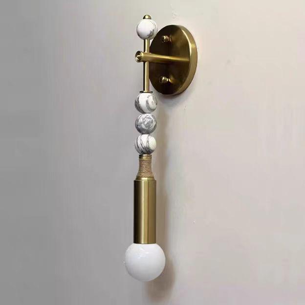 

Mid-Century Retro Wall Lamp: Faux Marble Design for Bedside, Stairway, Hotel, or Showroom Lighting. Warm light