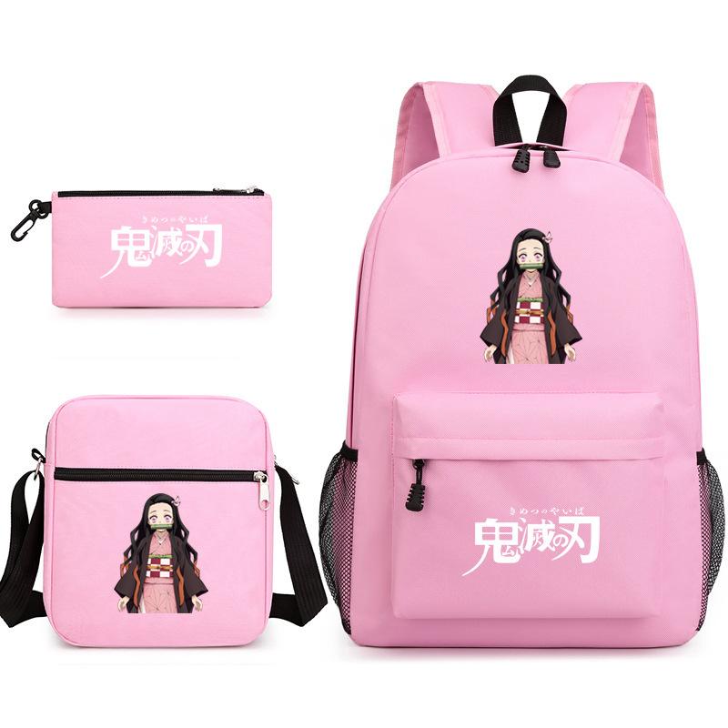 Anime Ghost Destroyer Blade Three-piece School Bag Small Shoulder Pencil Bag Primary and Secondary School Students Backpack