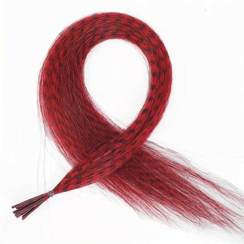 

10Pcs Colored Hair Feathers Extension Kit for Women Long Straight Synthetic Hair Feather for Cosplay Party