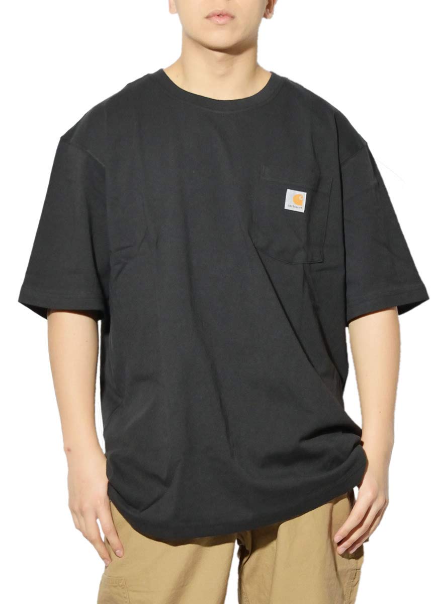 

Большая короткая грудь XL [Carhartt] мужская футболка, размер, рукав, карман, K87, черный, [Товар] чёрный
