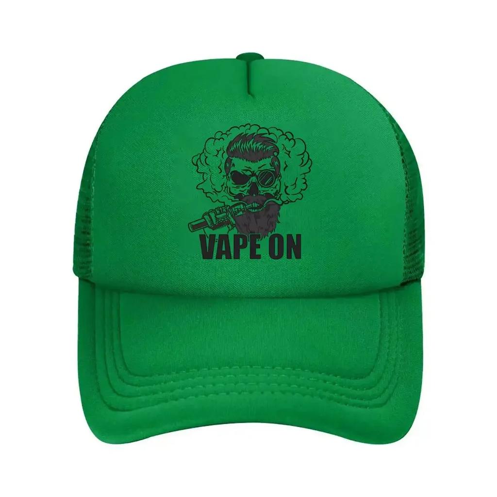 Skull with Vape Pen On Logo Art Mesh Baseball Cap