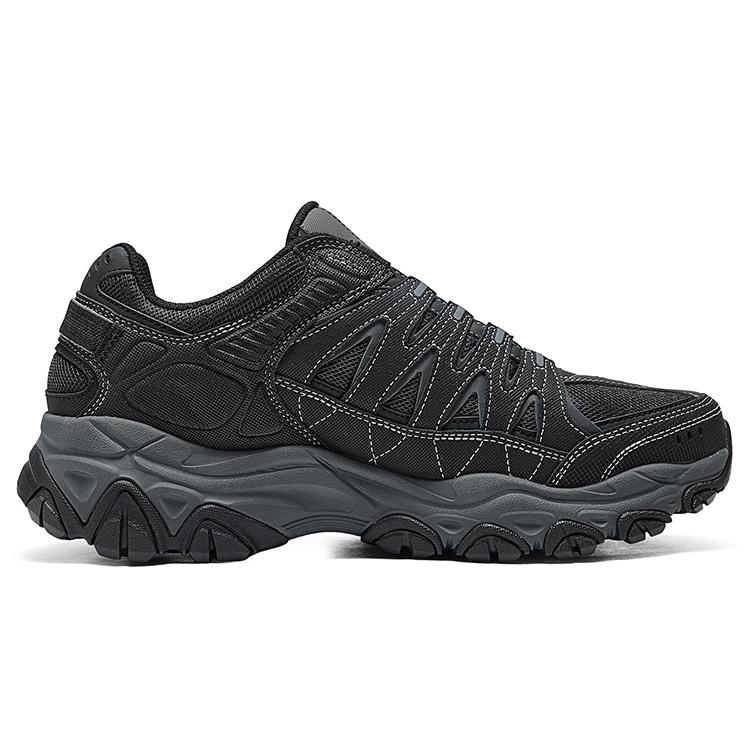 Skechers After Burn M.Fit 2.0 Comfortable Versatile Shock Absorbing Slip Resistant Durable Low Top Hiking Shoes Men hiking shoes Black 237610-BKCC