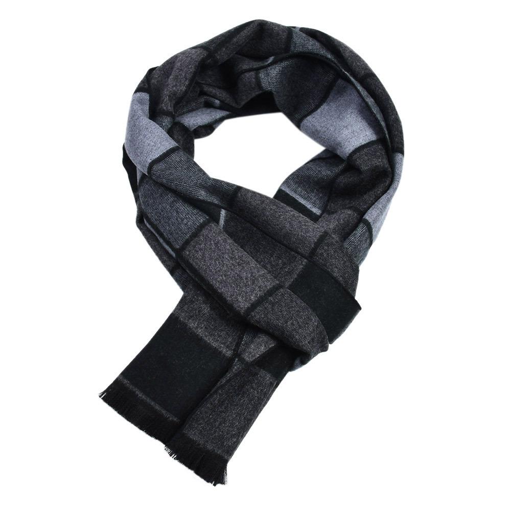 Autumn Business Men Scarves Luxury Plaid Knitted Pashmina Shawl Male Winter Designer Cashmere Scar
