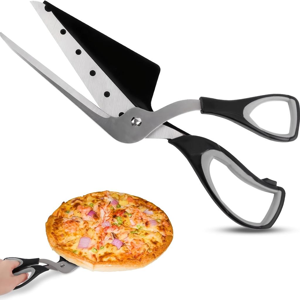 2-In-1 Pizza Cutter Food-Grade Stainless Steel Material And Soft Grip Handle Multi-Functional Kitchen Divider
