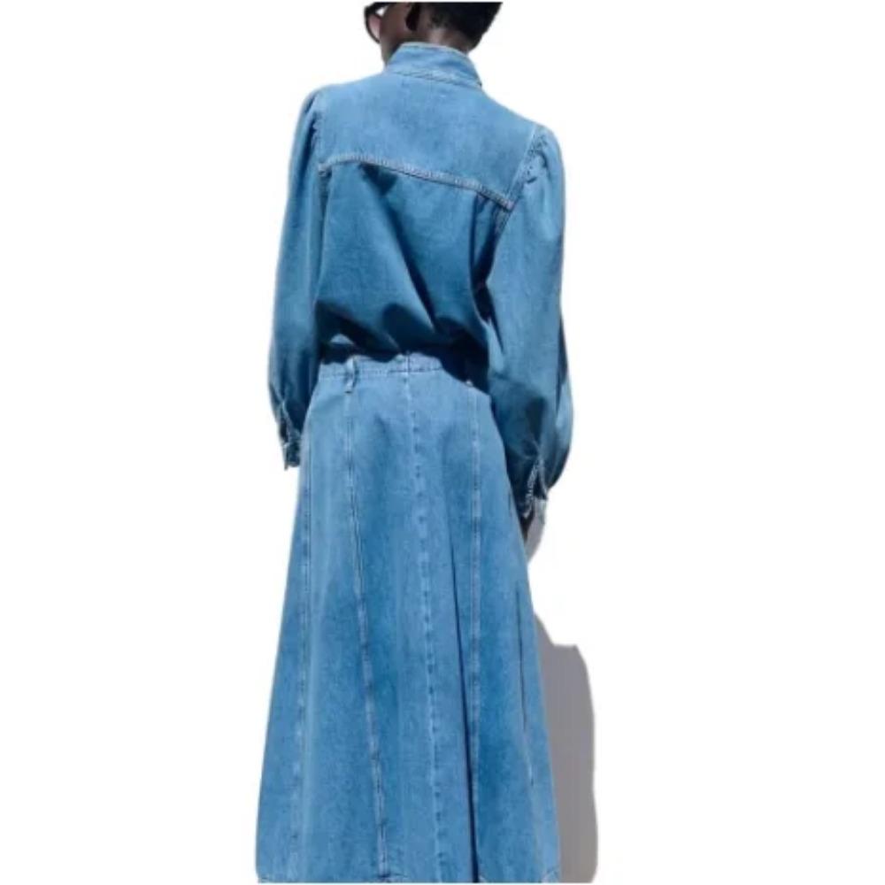 Nová dámská vysoce kvalitní módní kovbojská košile s mašlí a stojáčkem