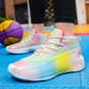 Edwards Generation Rainbow Men's Basketball Shoes Casual Springback Shock Absorption Sports Shoes Student Low-top Combat Shoes