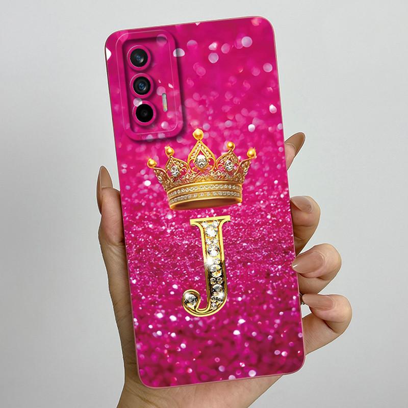 For Realme GT Neo Flash / Neo 2T / Q3 Pro 5G Fashion Initial Letter Couple Phone Case Soft Silicone TPU Lens Protective Casing