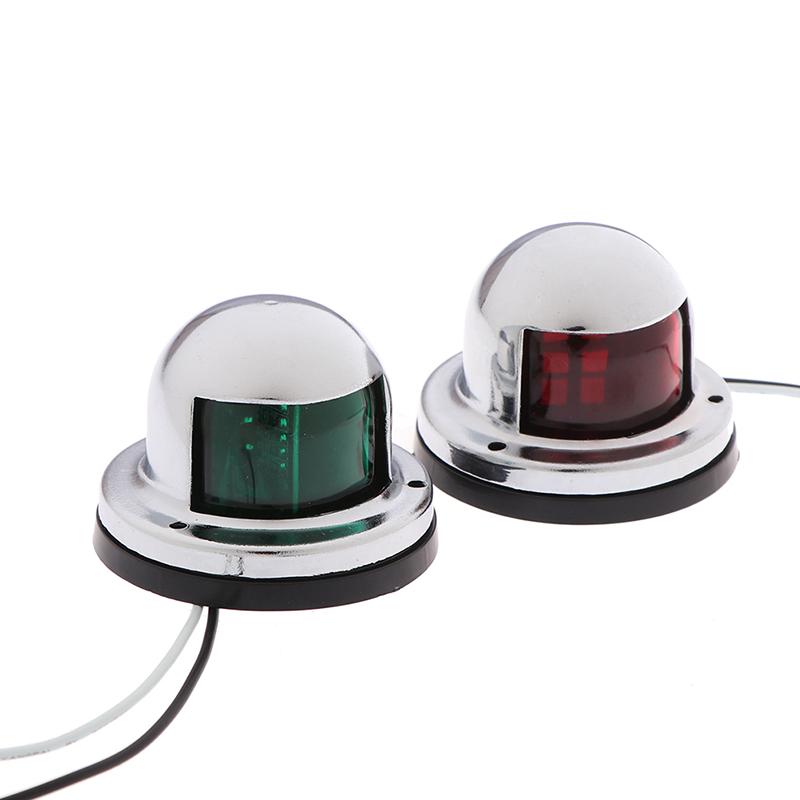 2X Marine Boat Stainless Steel Red&Green Led Navigation Signal Light Lamp Yacht