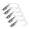 5PCS Fish Lures Artificial Fake Bait Soft Lures Seabass Fishing Tackle with Hook SO0504