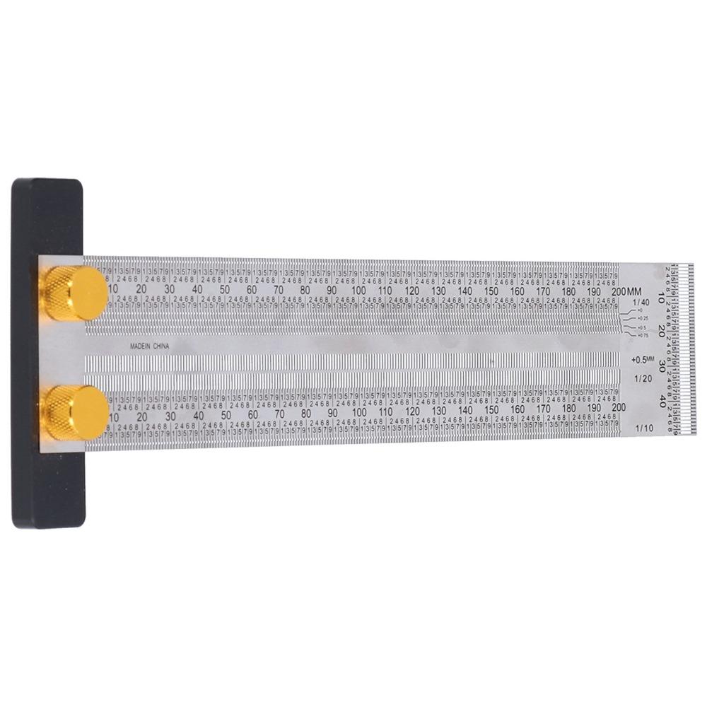 200mm T-Rule Hole Ruler Tshaped Marking Scale Portable Scribing Tool Precision Layout