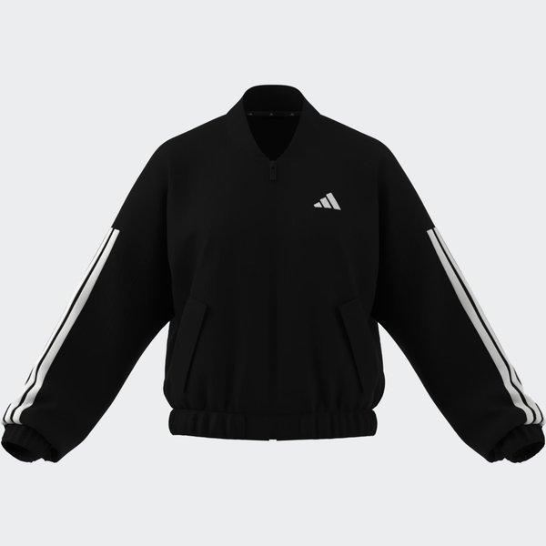 adidas Women S eSSentialS 3 Stripe lifeStyle Woven Bomber Jacket