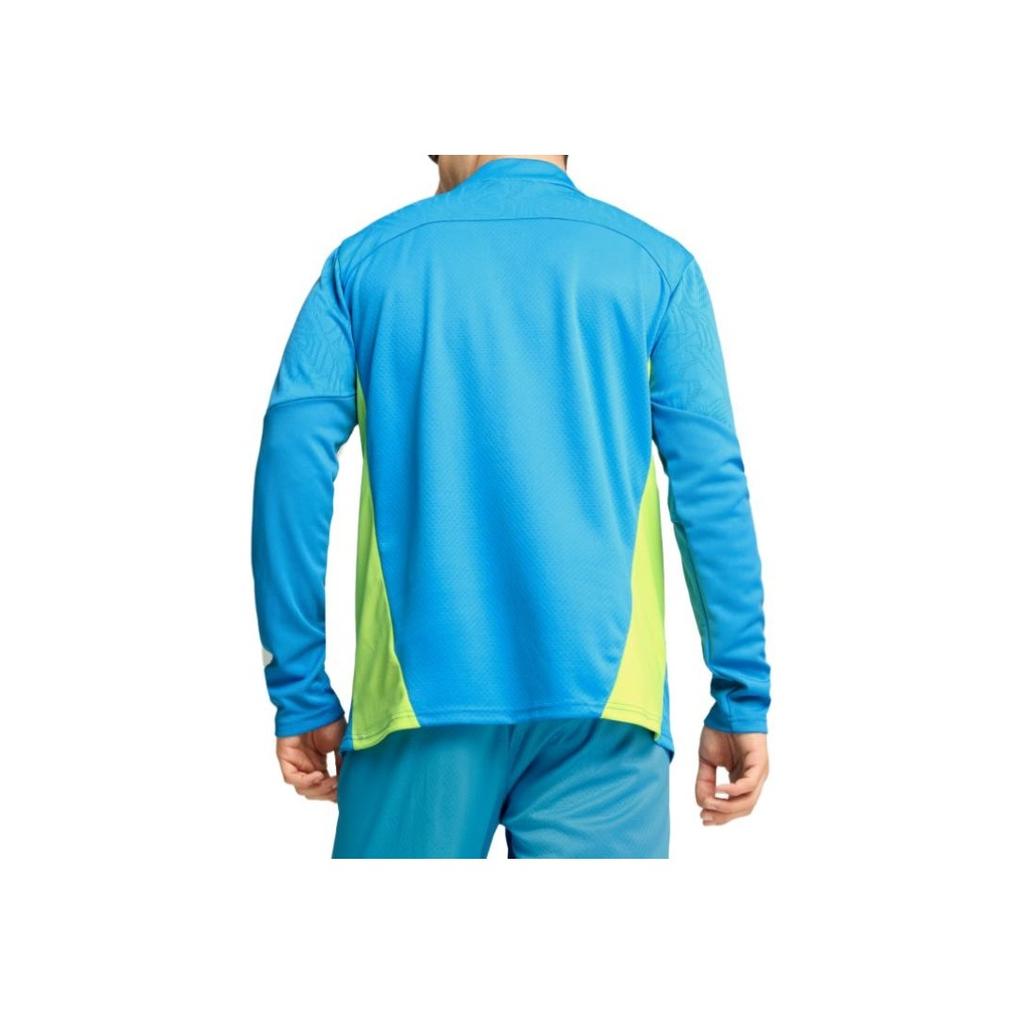 Puma Manchester City Viertel-Zip Mode Logo Rundhals Langarm Fußballshirt Herren Tops Blau Gelb 777529-11