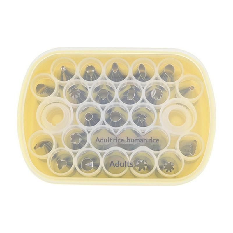 Piping Tip Organizers Box With 25 Pcs Seamless Piping Tips 2 Adapters Nozzles Tip Cake Decorating Tools