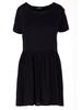 Loose viscose mini dress with short sleeves, black XL