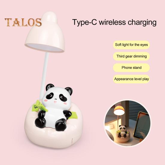 Panda Nachtlicht LED Schreibtisch Nachttisch Leselampe mit Schublade Dimmbar Wiederaufladbar Panda Tischlampe für Kinderzimmer Schlafzimmer
