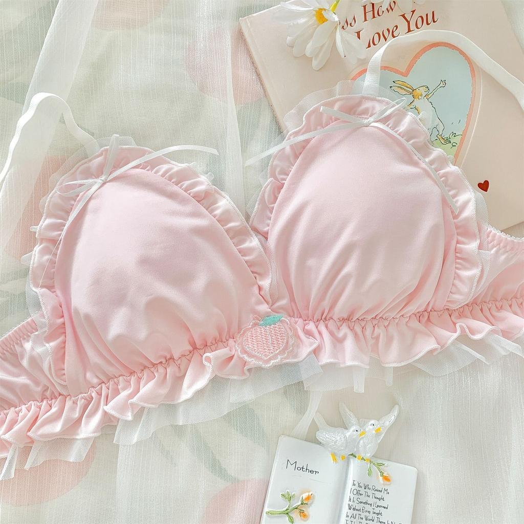 Mädchen süße BHs, rückenfreie weiße Unterwäsche ohne Bügel, Innentops