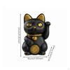 Maneki Neko Mattschwarz Harz Glückskatze Modern für Eingangsbereich, Schreibtisch