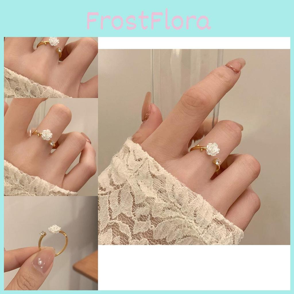 Elegant Camellia Flower Adjustable Copper Ring For Women Stylish And Unique Design