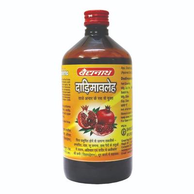 Baidyanath Asli Ayurved Dadimavaleha Syrup with Pomegranate - Ayurvedic Digestive Tonic for Indigestion, Loss of Appetite, Gas & Anemia - Herbal Ir