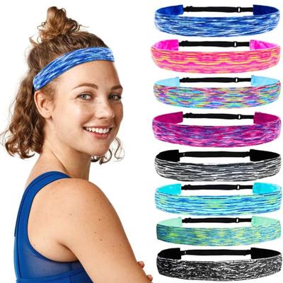 Sport-Stirnband, dehnbar, elastisch, für Fitnessstudio, Fitness, Laufen, Yoga, Haarbänder, verstellbar, rutschfest, Tennis-Kopfbedeckung, Outdoor-Sport-Schweißband