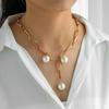Women's Necklace All-match Adjustable Pearl Brooch Style Pendant Necklace