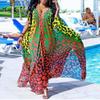 2025 Cross-Border Summer New Style European, American, and African Ins Chiffon Flowing Floor-Length V-Neck Single-Breasted Dress for Women