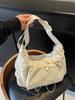 Borsa a tracolla in nylon stile coreano alla moda con chiusura a coulisse per uso quotidiano casual