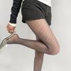 Female Vintage Fishnet Lace Pattern Tights Hollowed Rhombus Striped Geometric Jacquard Pantyhose Anti-pilling JK woman Legging
