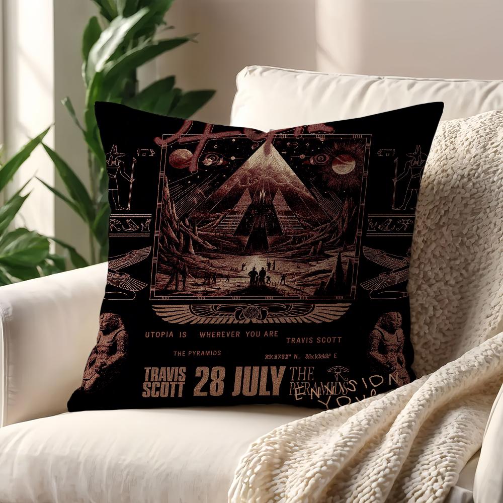 UTOPIA Travis Scott Rapper Cushion Cover For Pillow Printing Sofa Decoration Home Car Room Coffee Shop Office Nordic Simplicity