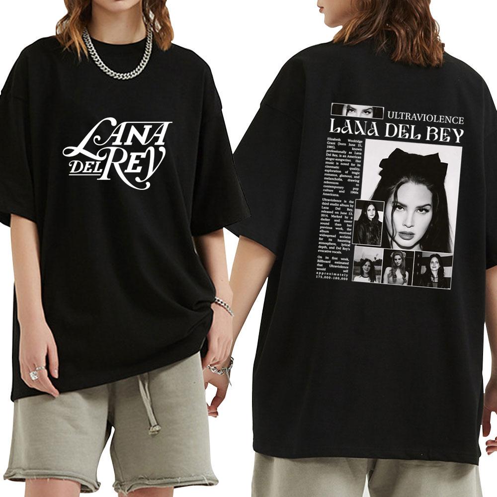Şarkıcı Lana Del Rey Tişörtleri Unisex Kadın Giyim Yazlık Pamuklu Kısa Kollu Oversize Tişört Yaz Modası Harajuku Sokak Giyimi