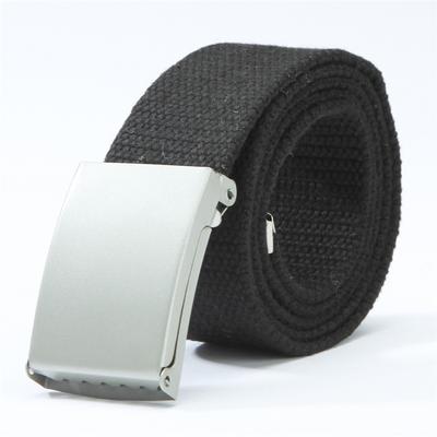 Men Fashion Silvery Metal Buckle Casual Men's Canvas Belt Canvas Belt Canvas Gift Waist Belt  Jewelry Accessory