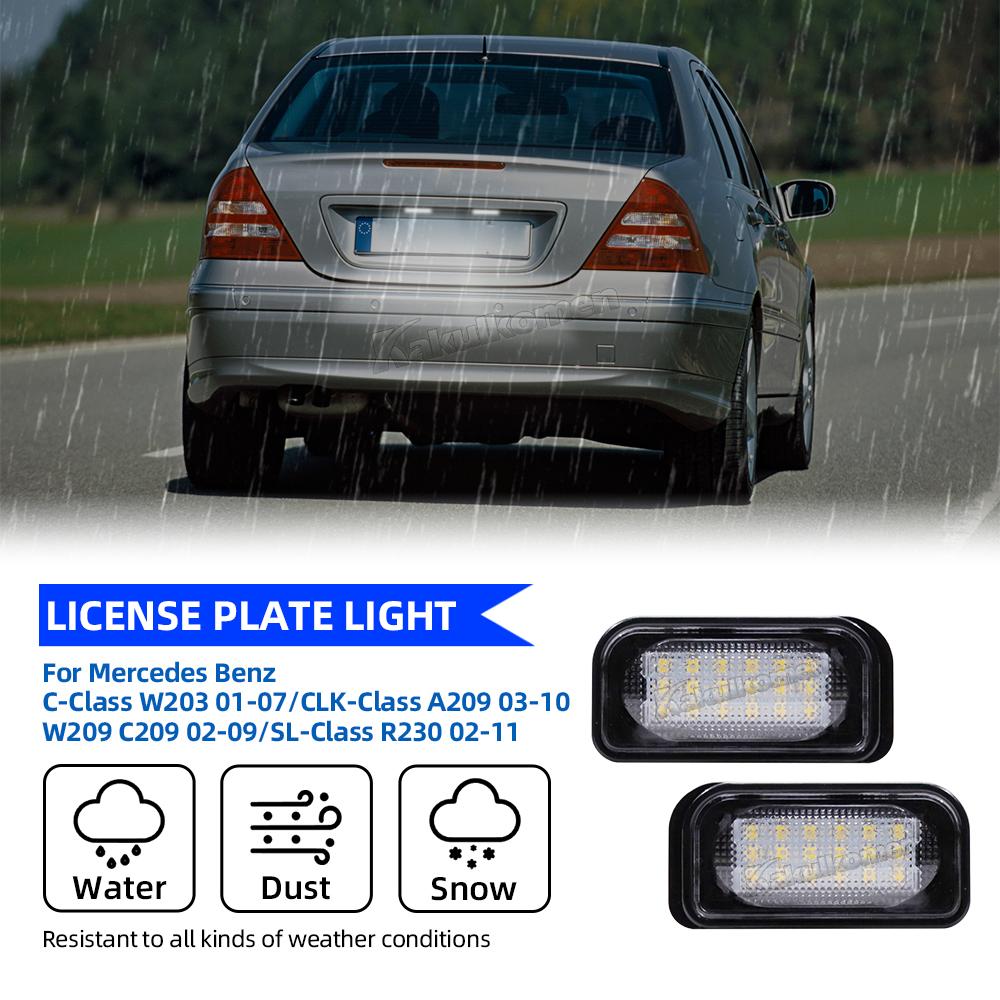 LED Number Plate Lamp For Benz C-Class W203 CLK-Class A209 W209 SL-Class R230 Convertible White License Plate Light Assembly