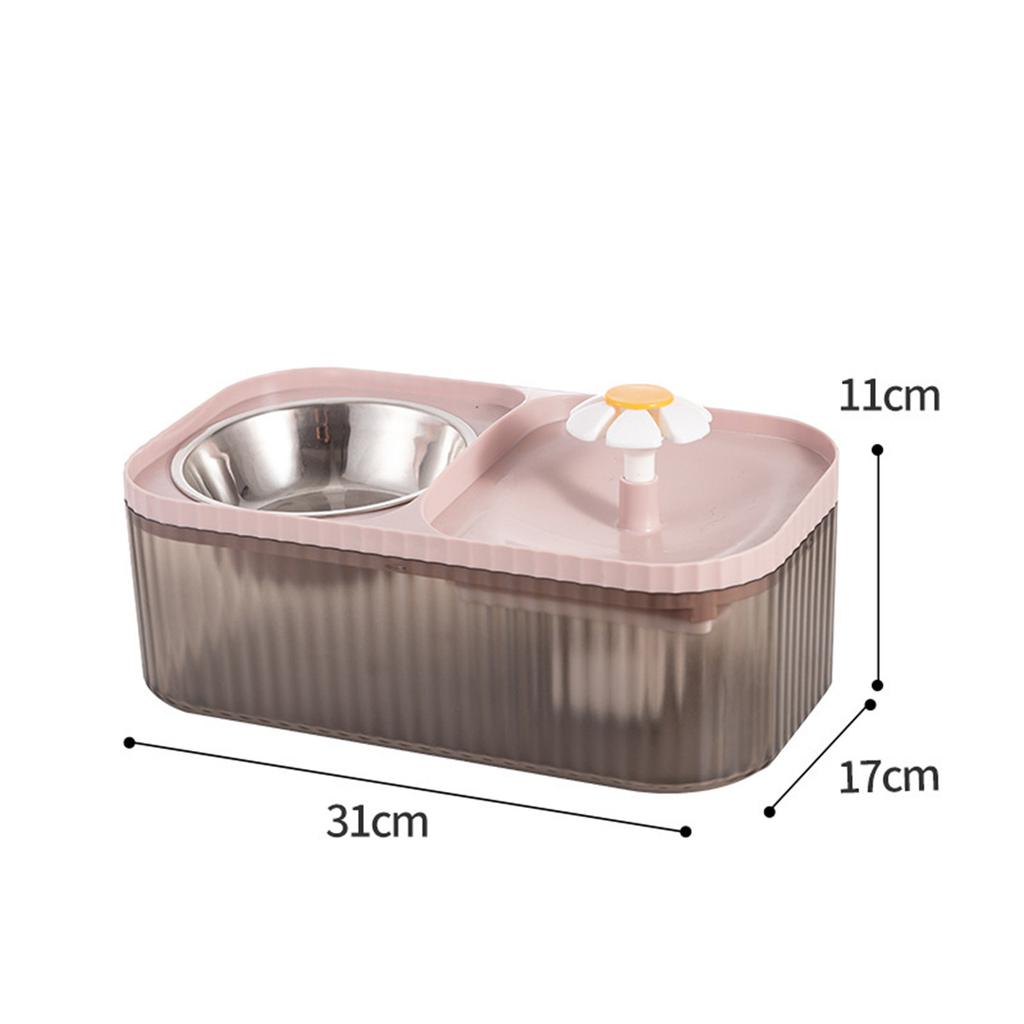Cat Water Fountain & Food Bowl for Food and Water Dispenser Set Automatic Pet Fountain Water Dispenser and Stainless Steel Bowl