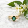 9Pcs/Set Women Ring Set, Multiple Styles Adjustable Stacking Rings, Stackable Finger Band with Green Rhinestones Inlay for Jewelry Gift