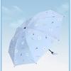Compact Black Vinyl Folding Umbrella for Female Students - Sun & Rain Protection, Small Fresh Style.