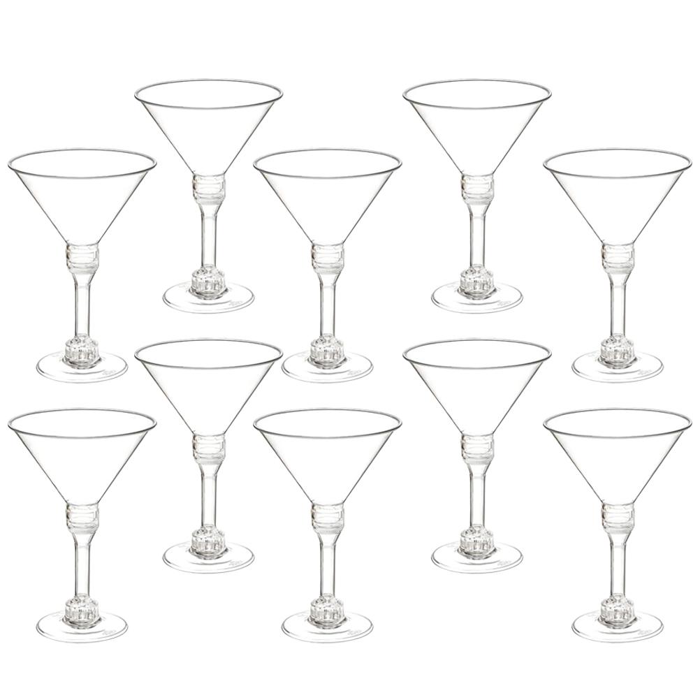 10 Pcs Margarita Glasses Cocktail Cup Espresso Martini Plastic Cups Goblets for Party Transparent