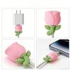 2Pcs Tulip Flower Cable Protector, Cute Decorative Charger Cable Cover, Compatible with Phone Charging Cables