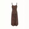 New Leopard Print Butterfly Floral Dress V-Neck Sleeveless Maxi Dress for Women