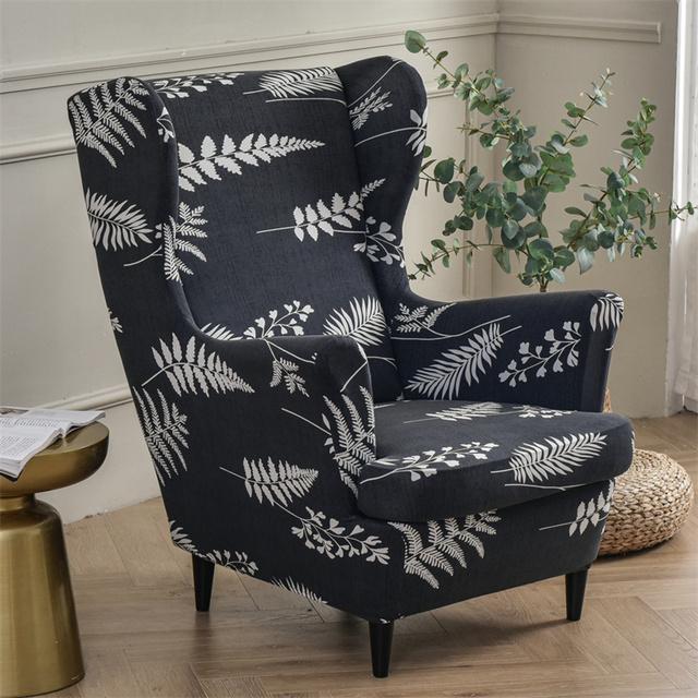 Stretch Wing Chair Cover Butterfly Pattern Spandex Armchair Covers Nordic Removable Relax Sofa Slipcover With Seat Cushion Cover