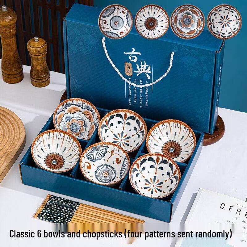 Ceramic Bowl & Chopstick Gift Set