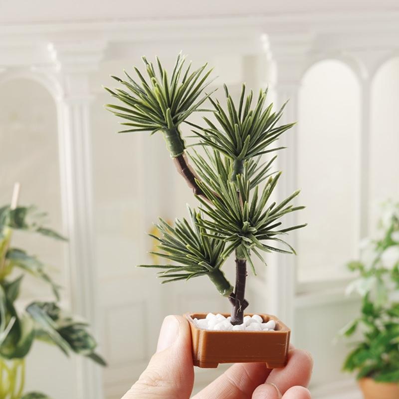 Artificial Pine Plant Miniature For Dollhouses Scene Plastic Pine Toy Accessory Retro Life Scene Photo Props
