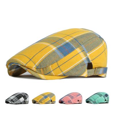 Casquettes Newsboy pour hommes et femmes, béret à carreaux fin et respirant, rétro britannique Gatsby, chapeau de peintre, casquette plate Boina, printemps été