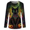 Women's Halloween Printed Round-neck Loose Long-sleeved Top