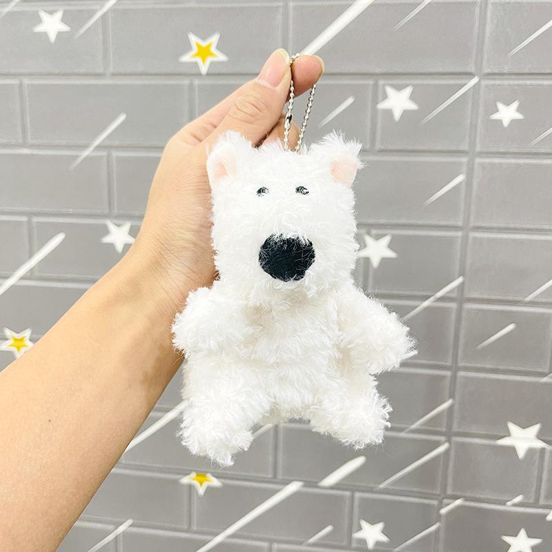 Lovely Kawaii West Highland Plush Dog Toy Keychain Cartoon Animal Plush Puppy Doll Bag Keychain Decoration Pendant Cute Gifts A2