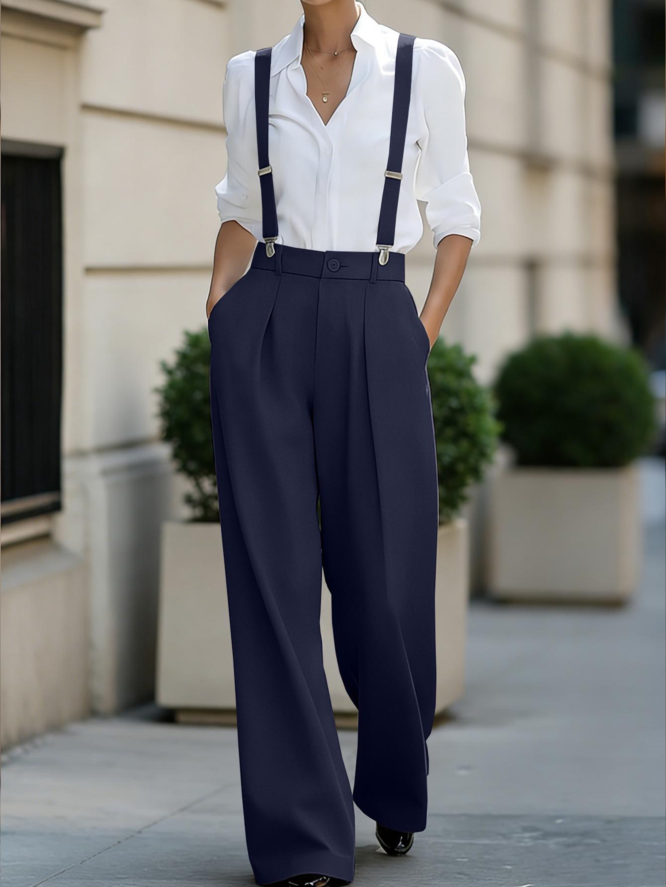 

2026 Non-Slip Elastic Suspenders for Casual Suit Pants S темно-синий